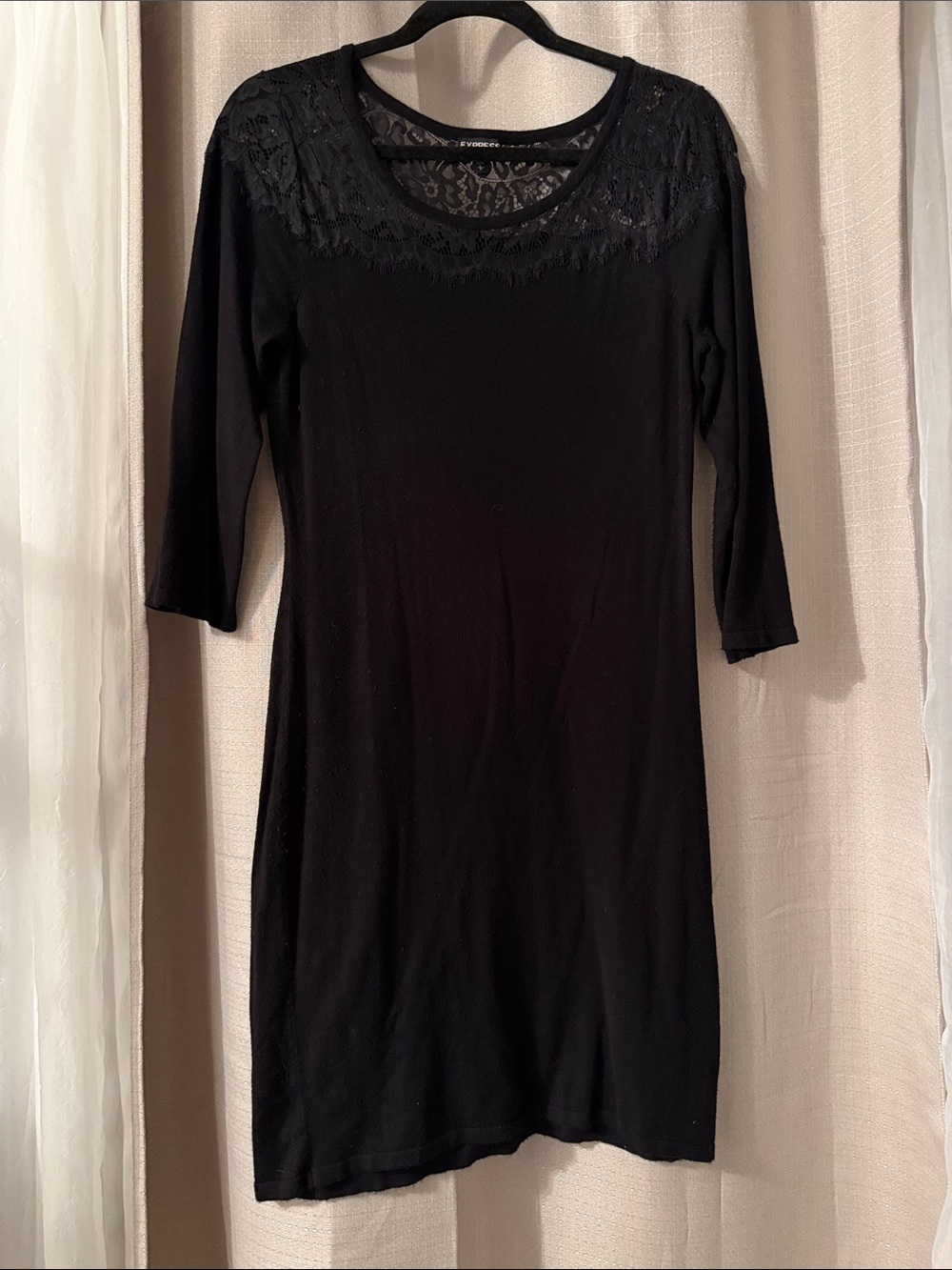 Black Lace Yoke Women's Dress